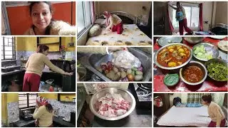 রবিবারের ব্যাস্ত দিনে বুদ্ধি খাটিয়ে দু'জন মিলে একরাস কাজ করে ফেললাম।  My morning  cleaning routing ✅