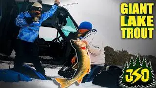 Crossing the Mackinac Ice Bridge for GIANT Lake Trout! ❄️ Mackinac Island Ice Fishing Adventure