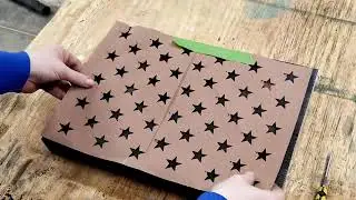 Burned Wood Bullet Casing Flag