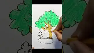 Easy Tree Drawing for Beginners #shortvideo #shorts #shorts #shortsvideo