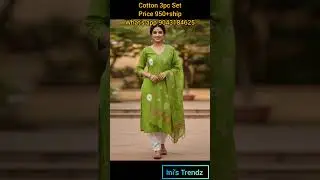 Cotton 3pc Set Cotton 60*60 Price 950+ship what's app 9043184625 #inistrendz #fullset