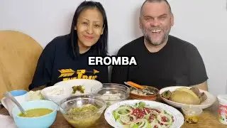 EATING EROMBA WITH DAL AND RICE / STEAK AND POTATO/GREEN SALAD/TANGKHUL MUKBANG