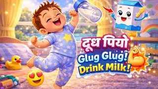 Doodh Piyo दूध पियो Glug Glug | Drink Milk Song for Kids | Lil&rsquo; Witty World