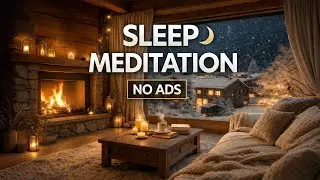Sleep Meditation ASMR 🌙 Cozy Cabin Fireplace | Deep Relaxation | NO ADS