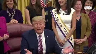 President Donald Trump joined in signing ceremony of Women Suffrage Centennial Coin Act. (USA)