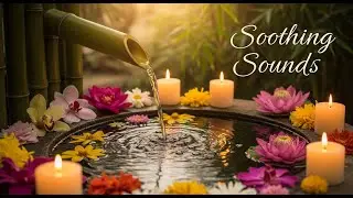 Peaceful Zen Forest Morning Bamboo Fountain and Candle Glow for Relaxation Sleep and Deep Meditation
