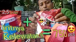 EXPERIMEN , cara membuat CAT  genteng irit gak habis - habis , langsung praktek !!!