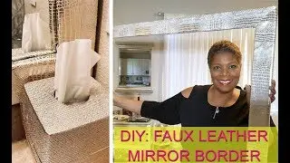 DIY: Faux Leather Mirror Border | Blush, Gold, and Champagne Bathroom Decor | Mooregirl