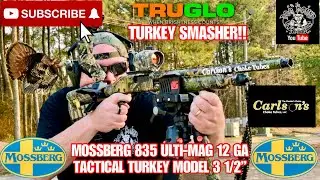 PATTERN TEST WITH MY MOSSBERG 835 12 GAUGE, CARLSONS LONG BEARD XR CHOKE, TRUGLO 40 MM RD! AWESOME!
