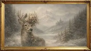 Winter Gold Frame TV Art ❄️ Elegant Cozy Winter Painting | Ambient Wall Art 4K