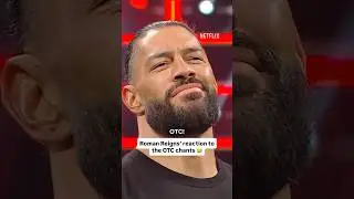 Roman Reigns' face as the fans chanted 'OTC' and interrupted Paul Heyman 😂 #WWE #WWERaw