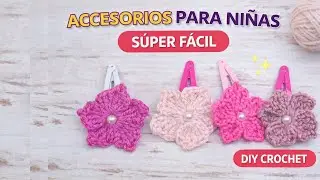 Accesorio de crochet para el cabello de ni&ntilde;as 🌸 | Tutorial f&aacute;cil