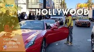 HOLLYWOOD Walk Of Fame 🌴 Los Angeles [4K] 🇺🇸 Jan2023