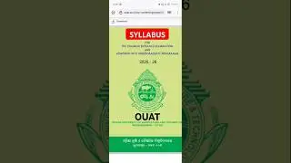 OUAT Entrance Syllabus 2025 📃