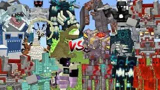 OP BOSSES ALLIANCE Vs NETHERITE & WARDEN & REDSTONE ALLIANCE MOB BATTLE IN MINECRAFT