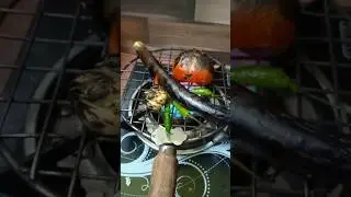Koka song/ Assamese traditional smoked chutney/ Bilahi aru bengena pitika