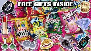 Biggest Collection of Snacks With Free Gifts Inside and Makeup Gifts | Makeup Box Kit Snacks | Free😍