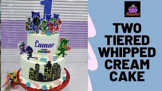 How to stack a two tiered whipped cream cake