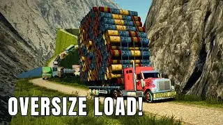 EXTREME HAULING! International 9900i vs Oversize Barrels | ETS2 Gameplay