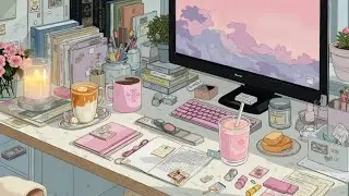 Chill Lofi Music for Study & Focus | Cozy Pink Aesthetic Desk Vibes | Relaxing Calm Lofi