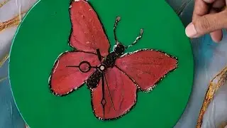How to make Resin clock on mdf board with  butterfly 🦋 style #diy #resinart #craft#handmade #artist