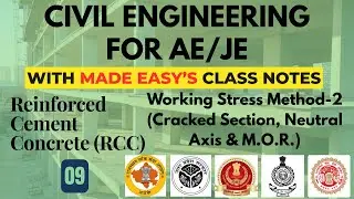 RCC-09 Working Stress Method-2 (Cracked Section, Neutral Axis & M.O.R.) with Made Easy Class notes
