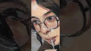 Second oil pastel portrait. I wish I knew how to preserve these properly 🖼️ #art #oilpastel