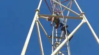 Training work at height in Tunisia for tower climber  ; how to rescue a unconscious  in tower  [1]