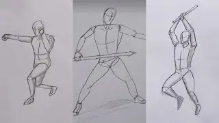 3 Dynamic Action Poses Sketch Tutorial | Easy Step-by-Step Guide for Beginners