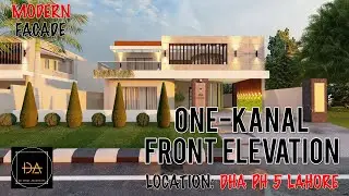 One Kanal Front Elevation DHA Phase 5 Lahore
