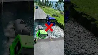 Tanker trucks vs massive water pit #90 | #doublespeedbumps  #carsvswaterpit #carsvsdeepwater