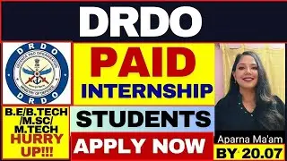 DRDO Paid Internship 2025 | DRDO Recruitment 2025 | Defence Research Development Organisation |#drdo