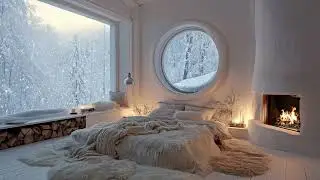 Soft Winter Piano Music & Fire Sounds ❄️ Winter Comfort & Stress Relief Ambience
