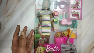 barbie stroll and pets set unbox , barbie doll toys unboxing video, barbie doll unboxing toy photos