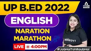 UP B.ed Entrance Exam 2022 Preparation | English | Narration Marathon | By Nidhi Arora