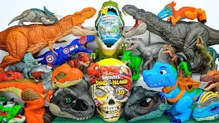 Jurassic World Unboxing Review Dino T-rex Distortus Rex Therizinosaurus Mosasaurus Triceratops ASMR