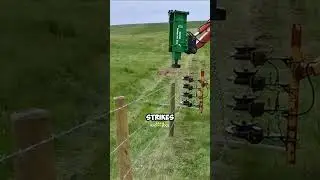 Custom-Built Fencing Machine with Hydraulic Hammer #farming #trendingshorts #fyp
