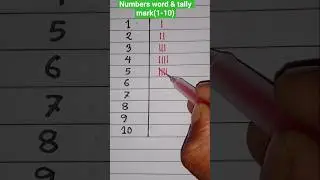 Numbers word & tally mark (1-10)#trending #shorts