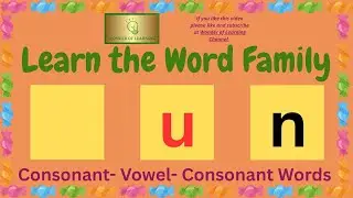 --un Word Family~ CVC 3 Letter Words~ Learn How to Read for Kids