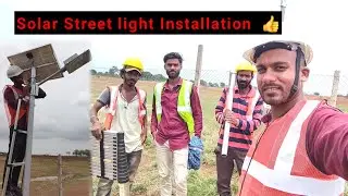 Solar Street light Installation 👍🚿 #solar #solarstreetlight #solarsystem @Solar_Sustainable
