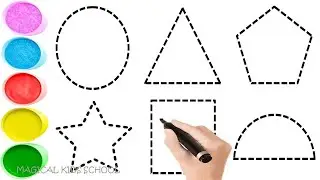 2d shapes drawing activity for kids, how to draw shapes, 2d shapes, colors song, Preschool Learning