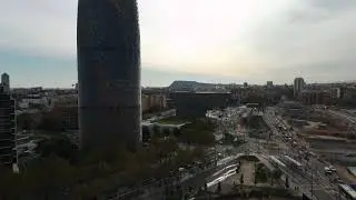 Torre Agbar, Barcelona/SPAIN- City View - Drone