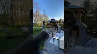 Backyard Patio Makeover | Sunjoy 11x11 DIY Gazebo Installation #shorts #backyard #patio #diyprojects