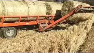 china big round bale picking and transport trailer