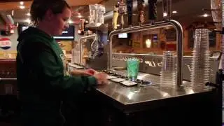 Pouring a mixed drink with the Bottoms Up draft beer system