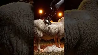 Nighttime farm ASMR 🐑💨 #sheepshearing #farmasmr #viral