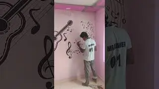 ###music instruments wall painting designs ###