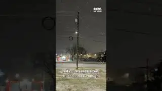 Snow is falling in Austin, Texas