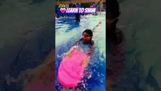 Pool fun 💗 Let's learn to swim with Kia and Ara 💕 #shortsviral #foryou #swimmingfun #swimmingpool