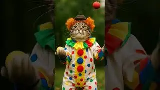 Кот-клоун-жонглёр 🎪🐾 Замуррчательный артист!